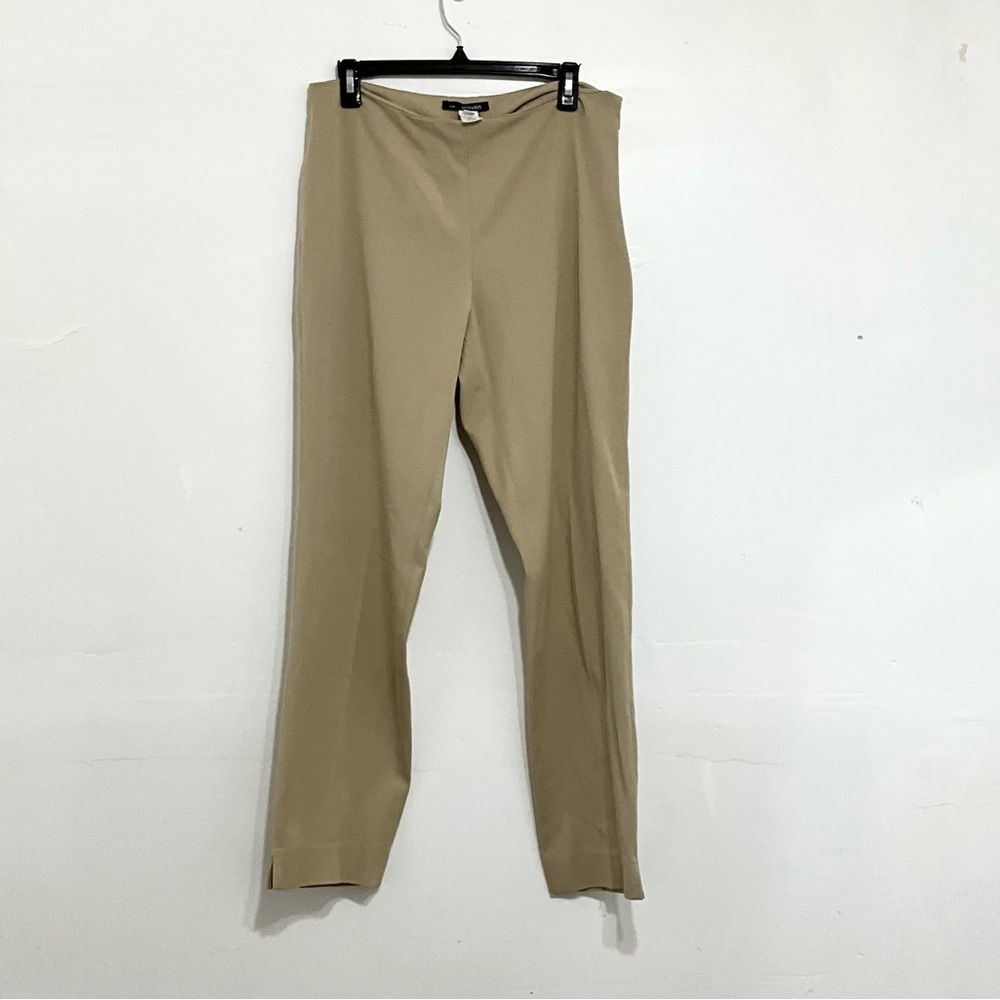 LUXE ELEVEN Women Dress Pants Straight Leg Beige Side Closure Mid Rise Size 10